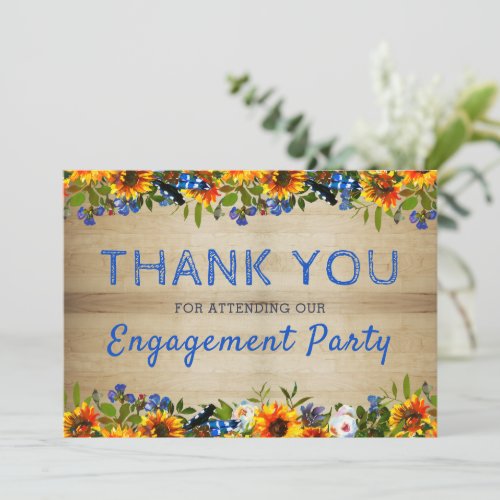 I DO BBQ Floral Wood Monogram Engagement Thank You