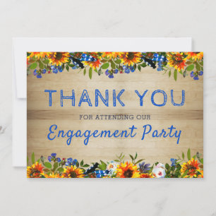 I DO BBQ Floral Wood Monogram Engagement Thank You