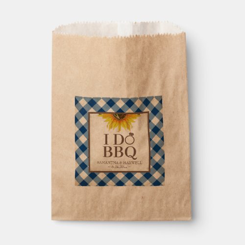 I Do BBQ Gingham and Sunflower Favor Bag