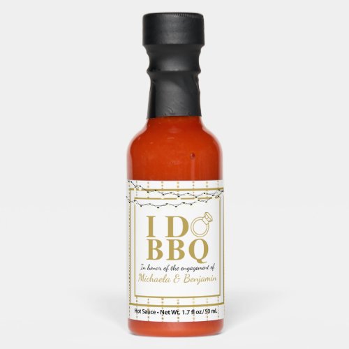 I Do BBQ Gold Engagement Party Couples Shower Hot Sauces