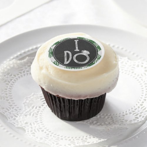 I Do BBQ Green Bridal  Wedding Shower Gluten Free Edible Frosting Rounds