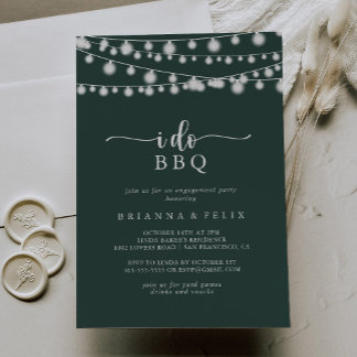 I Do BBQ Green Lights Engagement Party   Invitation