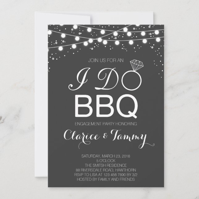 I Do BBQ Invitation / BBQ Engagement Party (Front)