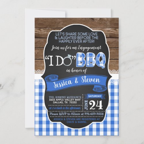 I Do BBQ Invitation _ Blue