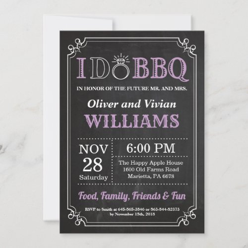 I DO BBQ Invitation Chalkboard Wedding Engagment