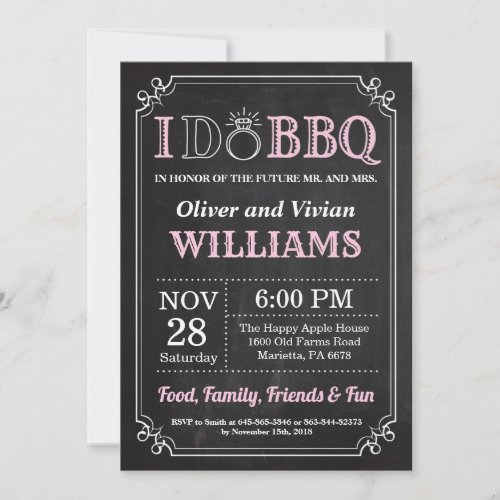 I DO BBQ Invitation Chalkboard Wedding Engagment