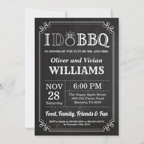 I DO BBQ Invitation Chalkboard Wedding Engagment