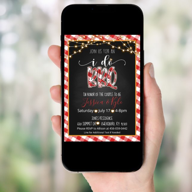 I Do BBQ Invitation - Gingham (Front Digital)