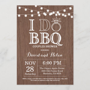 I DO BBQ Invitation Rustic Wedding Engagment