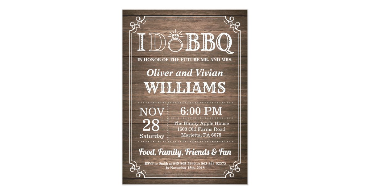 I DO BBQ Invitation Rustic Wedding Engagment | Zazzle.com