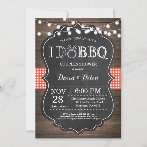 I DO BBQ Invitation Rustic Wedding Engagment