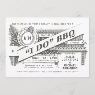 I Do BBQ Invitations Couples Shower Vintage