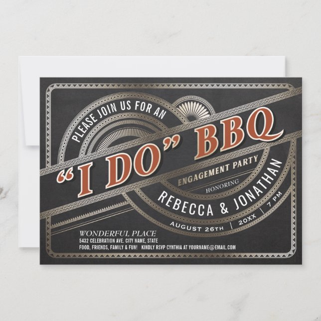 I Do BBQ Invitations - Engagement Party (Front)