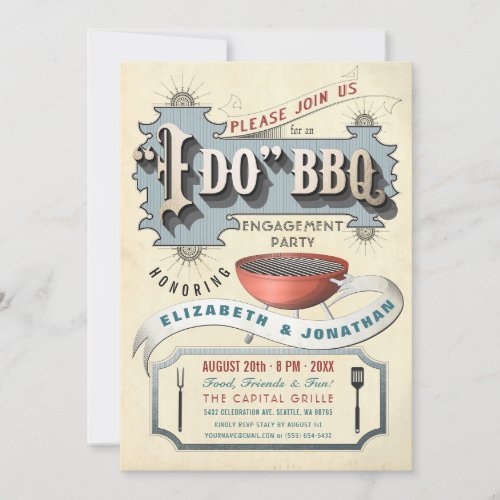 I Do BBQ Invitations  Engagement Party
