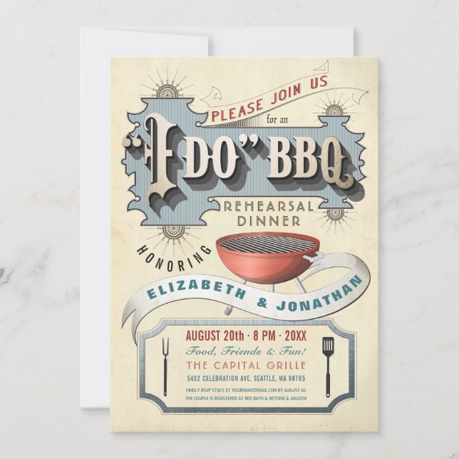I Do BBQ Invitations | Rehearsal Dinner (Front)