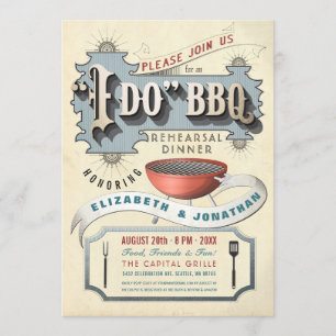 I Do BBQ Invitations Rehearsal Dinner