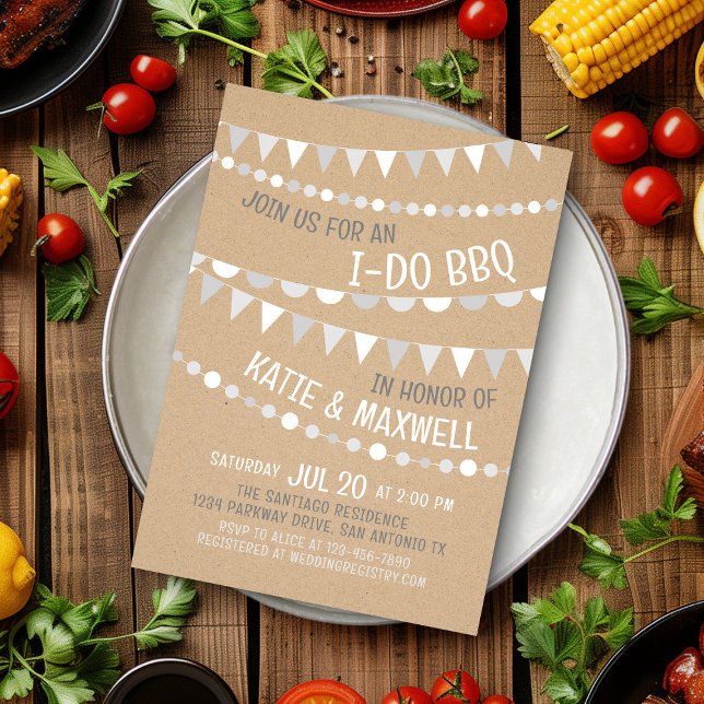 I Do BBQ Kraft Couples Bridal Shower Invitation (Creator Uploaded)