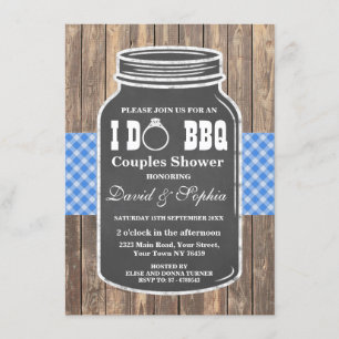 I DO BBQ Mason Jar Couples Shower Invitation