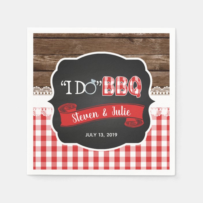 I Do BBQ Napkin Red