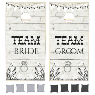 I Do BBQ Natural Wood Cornhole Set