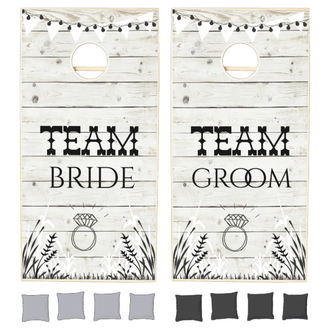 I Do BBQ Natural Wood Cornhole Set (Set)