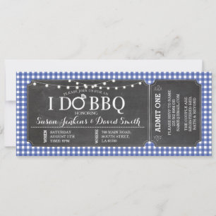 I DO BBQ Navy Engagement Chalk Ticket Invitation