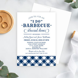 I Do BBQ Navy Rehearsal Dinner Invitation