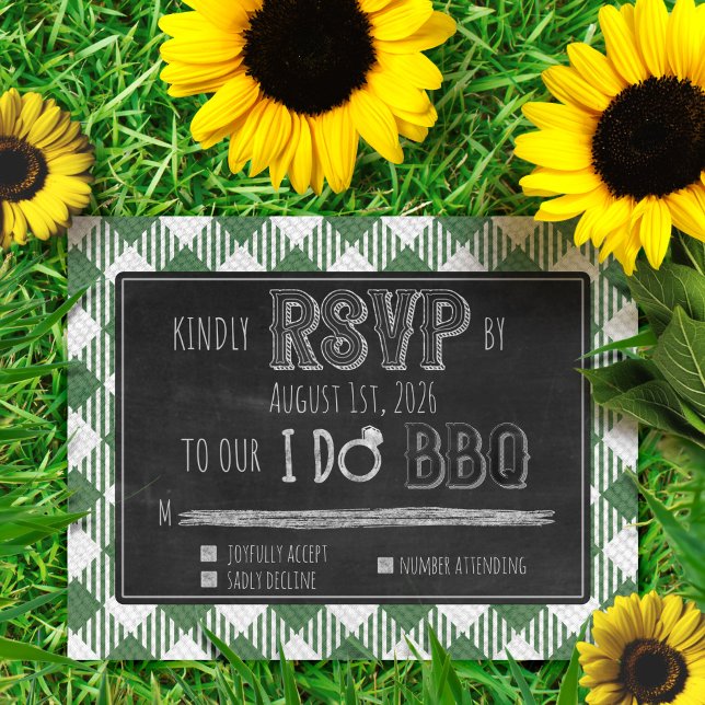 I Do BBQ Outdoor Summer/Spring Green Wedding RSVP Enclosure Card (Creator Uploaded)