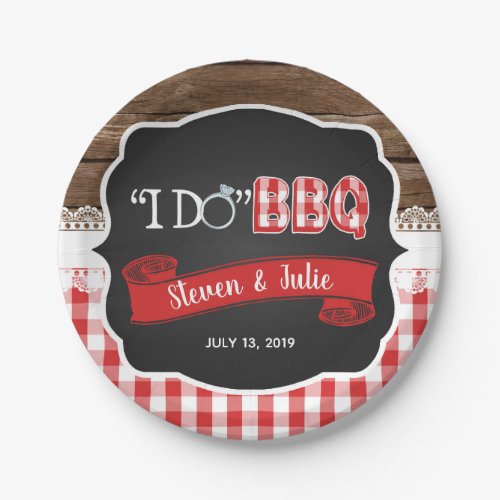 I Do BBQ Paper Plate _ Red