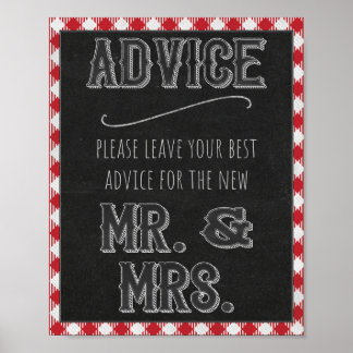 I Do BBQ Party Advice & Wishes for Mr. & Mrs. Sign