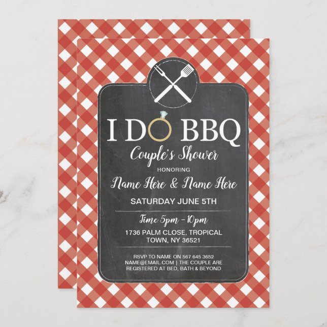 I DO BBQ Party Couple's Shower Engagement Invite (Front/Back)