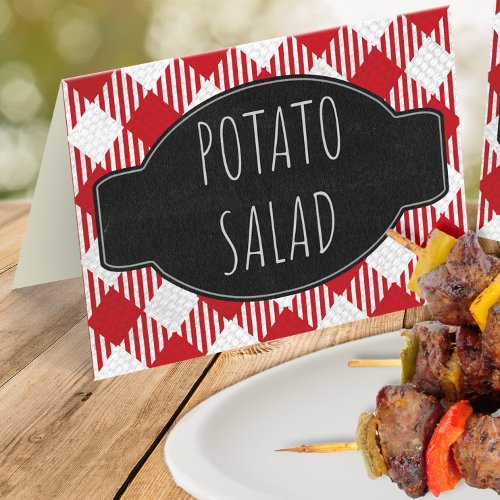 I Do BBQ Party Folded  Tented Food Label or Place Card