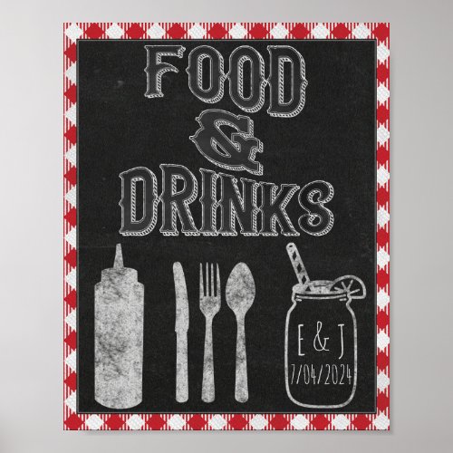 I Do BBQ Party Food Bar Food  Drinks Sign