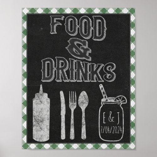 I Do BBQ Party Green Food Bar Food  Drinks Sign