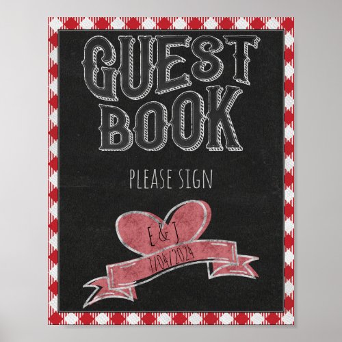 I Do BBQ Party Guest Book Engagement Party Sign