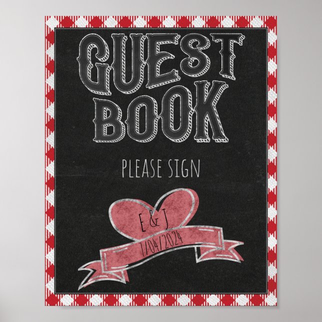 I Do BBQ Party Guest Book Engagement Party Sign (Front)