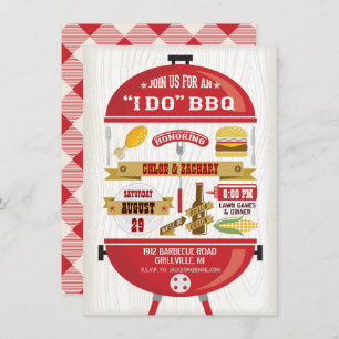 " I DO " BBQ Party Invitation