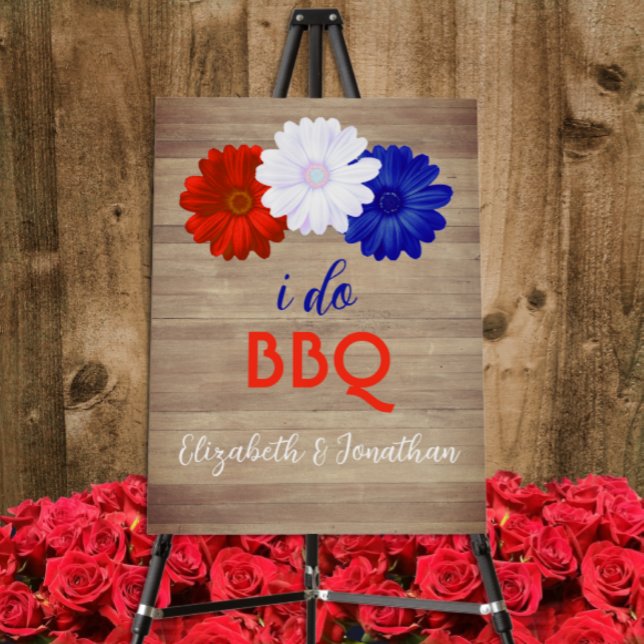 I Do BBQ Patriotic Floral Foam Board (Creator Uploaded)