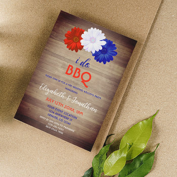 I Do Bbq Patriotic Floral Pre-wedding Welcome Invitation by DesignsbyHarmony at Zazzle