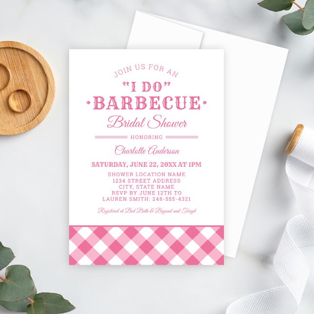 I Do BBQ Pink Wedding Bridal Shower Invitation (Creator Uploaded)