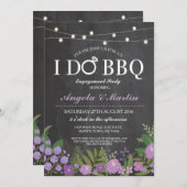 I DO BBQ Purple Chalk Couples Shower Invite (Front/Back)