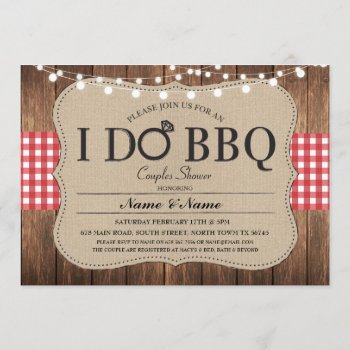 I Do Bbq Red Engagement Couples Shower Invitation by WOWWOWMEOW at Zazzle