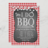 I Do BBQ Red Gingham Couples Shower in Chalk Invitation (Front/Back)