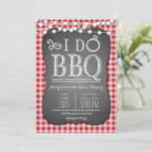 I Do BBQ Red Gingham Couples Shower in Chalk Invitation (Standing Front)