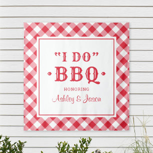I Do BBQ Red Gingham Wedding Backdrop