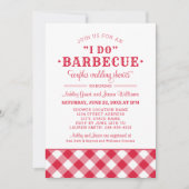 I Do BBQ Red Gingham Wedding Couples Shower Invitation (Front)