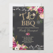 I Do BBQ Rustic Bridal Shower Invitation Florals (Front)