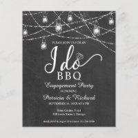 I Do BBQ Rustic Budget Engagement Party Invitation