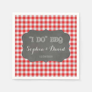 I DO BBQ Rustic Engagement Custom Napkins