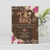I Do BBQ Rustic Engagement Invitation Florals (Standing Front)